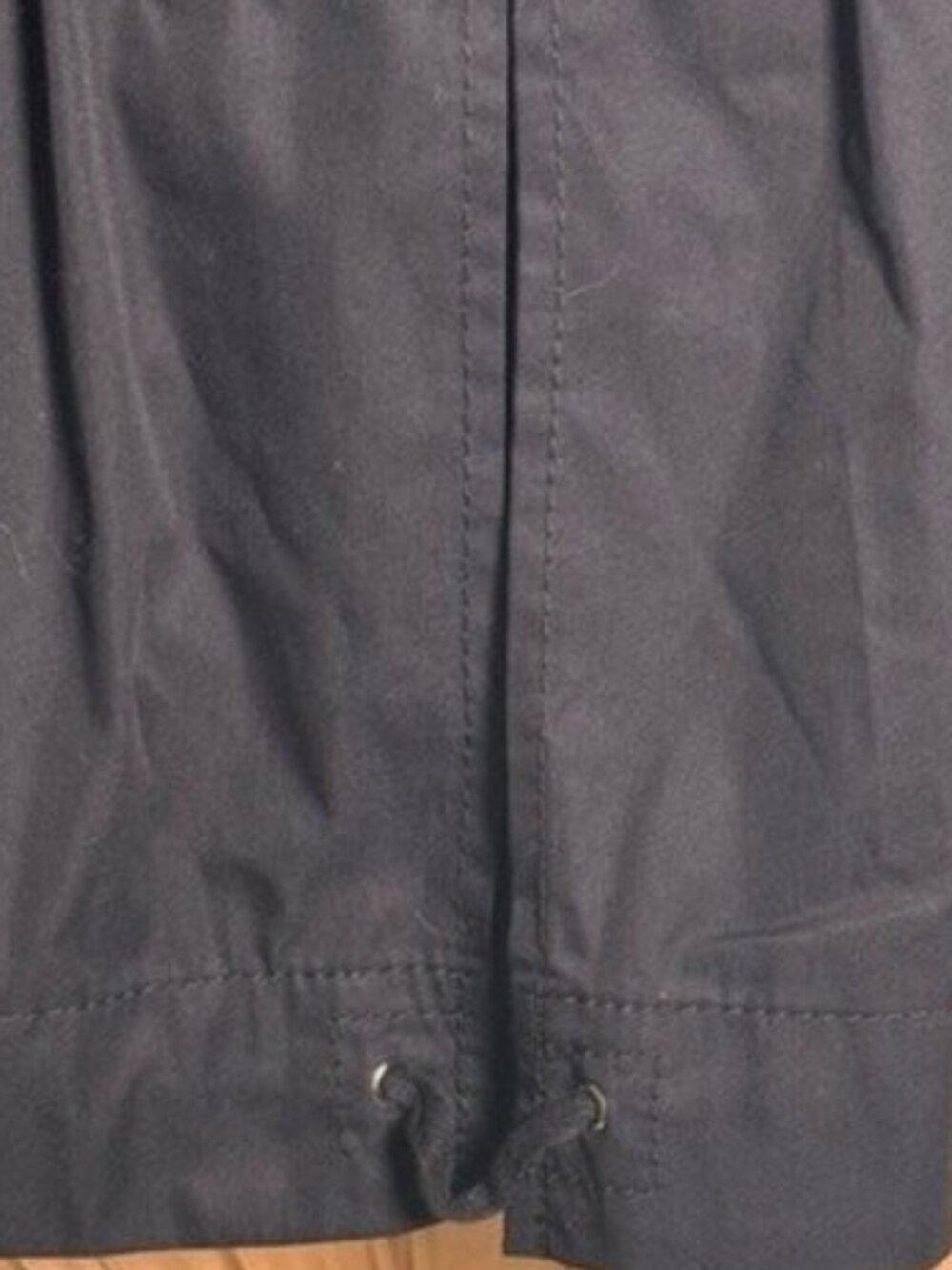 Banana Republic Black Ruffle Zip Jacket Cinched Waist Lightweight Size S - Picture 6 of 10